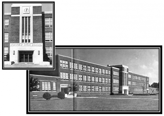 In June 1952, the cornerstone was placed for the new Norview High school building located on Middleton Place. The first class to graduate from this building was the class of 1955. At the time of its construction, this building was the largest high school 